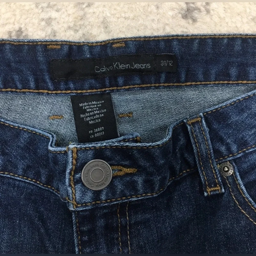 CALVIN KLEIN Women's Blue Jean Long Shorts Bermuda Size 12 31
